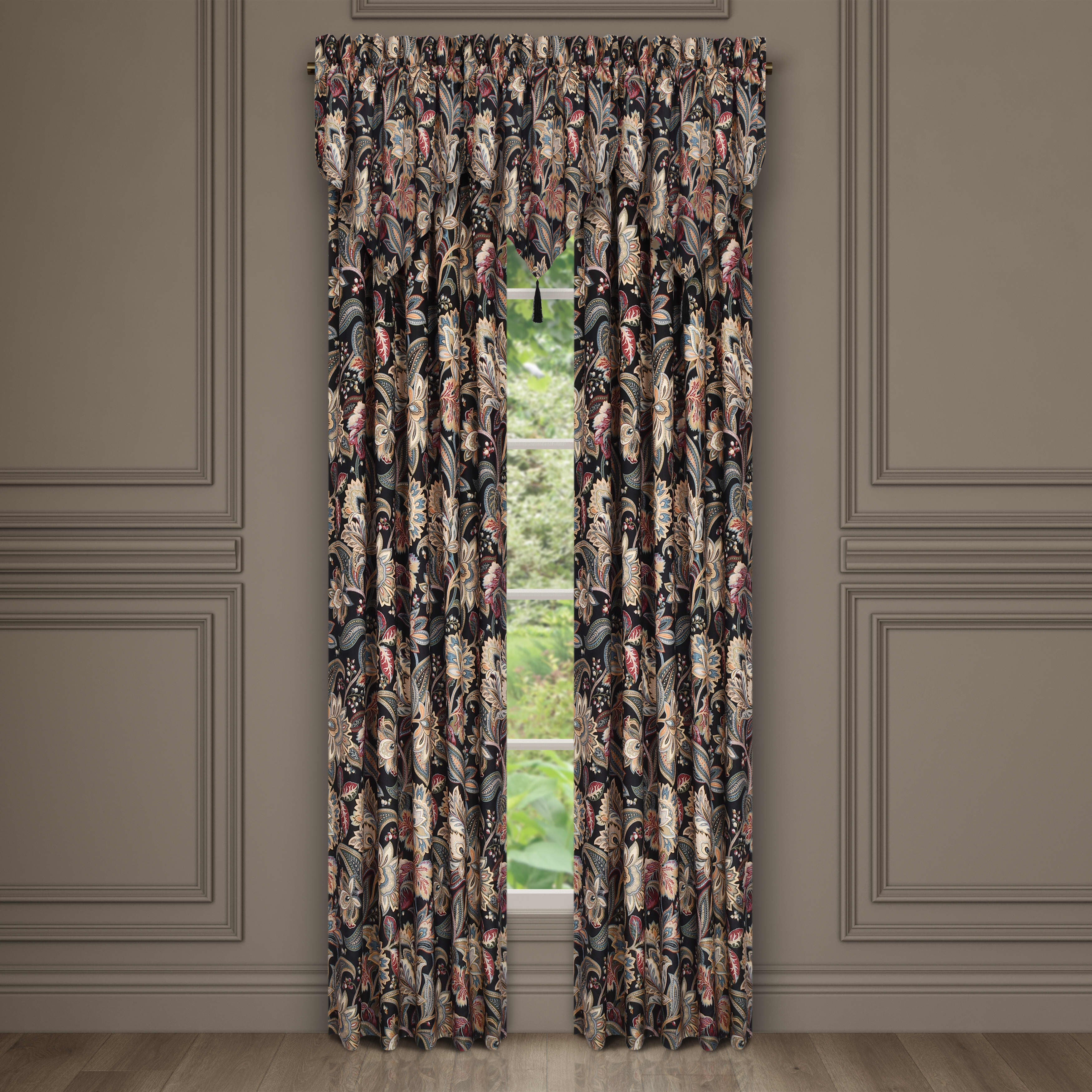 Calabria 84 Inch Window Panel Pair, BLACK, hi-res image number 0
