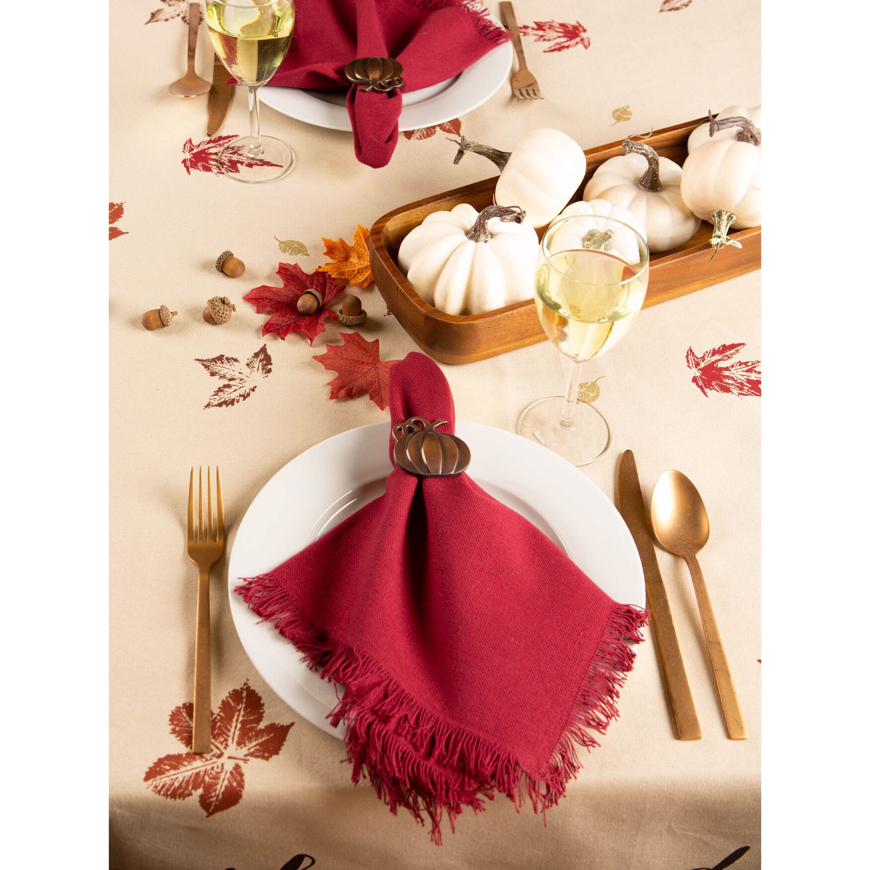 Rustic Leaves Print Tablecloth 60x84, , alternate image number 5