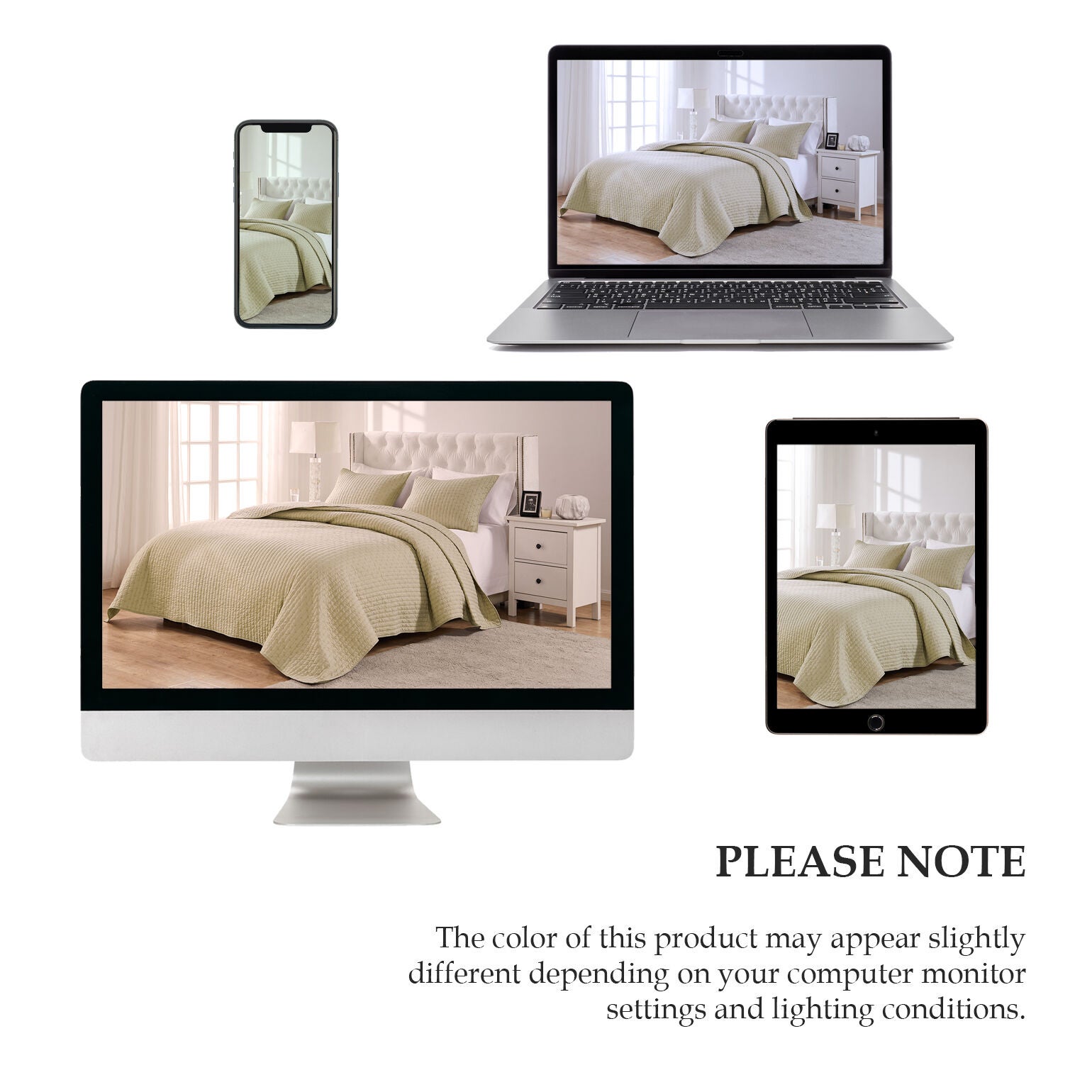 Monterrey Finely Stitched Quilt Set, Taupe, 3-Piece Full/Queen, TAUPE, alternate image number 5