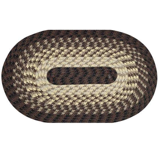 Alpine Braid Collection Reversible Indoor Area Rug, 60" x 96" Oval in Better Trends, CHOCOLATE STRIPE, hi-res image number null