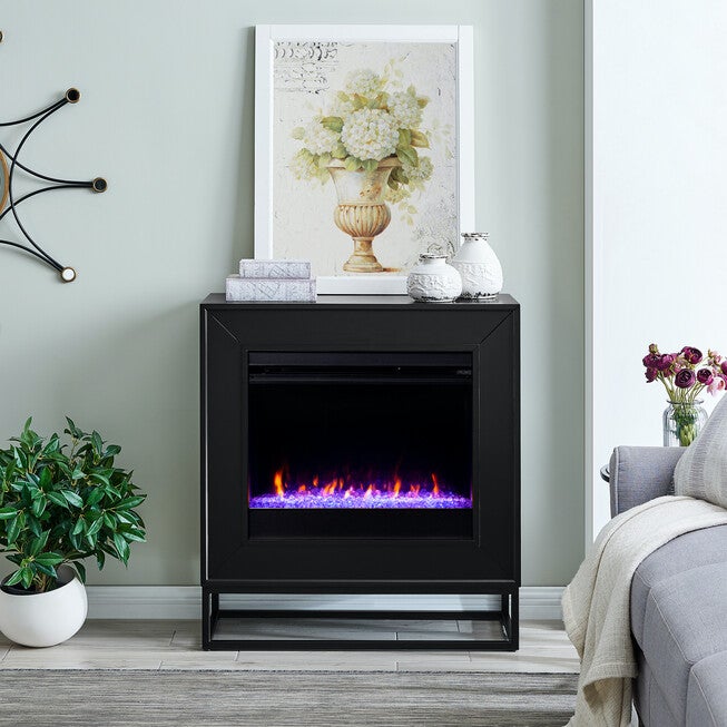 Frescan Color Changing Electric Fireplace, BLACK, hi-res image number null