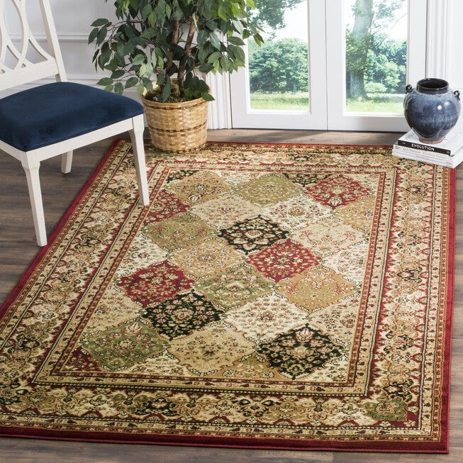 Lyndhurst 221 Multi / Red 5'-3 inches X 5'-3 inches Round Round Rug, , on-hover image number 1