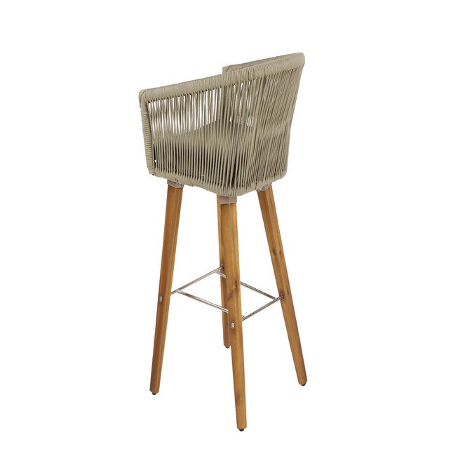 Grey Wood Modern Bar Stool, , alternate image number 2