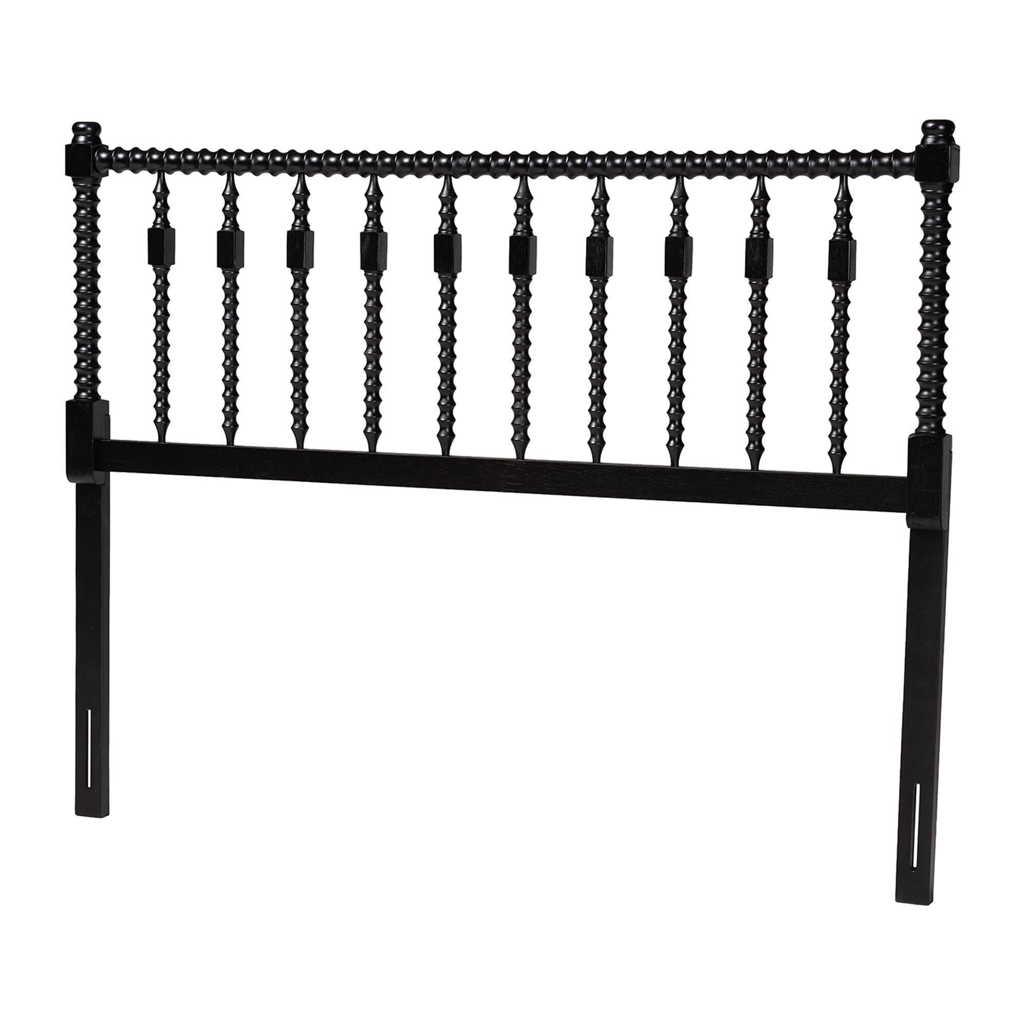 Juliette Turned Spindle Headboard, BLACK, alternate image number 1