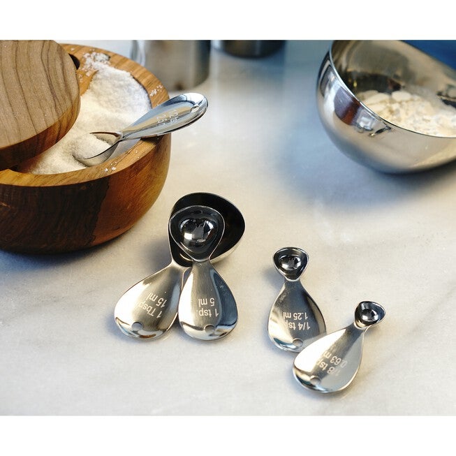 Teardrop Stainless Steel Measuring Spoon, Set 5, , alternate image number 4