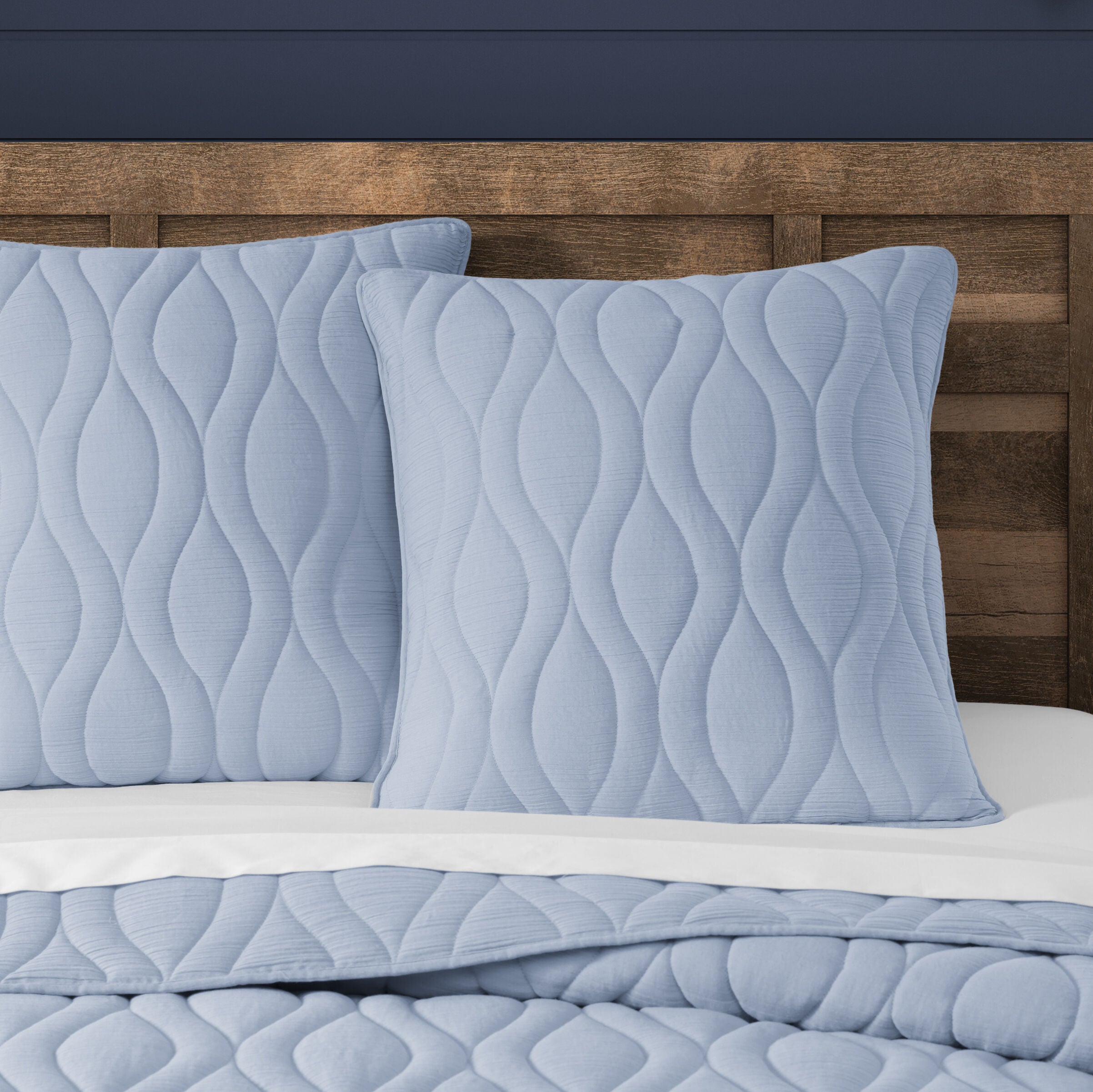 COVE EURO QUILTED SHAM, BLUE, hi-res image number 0