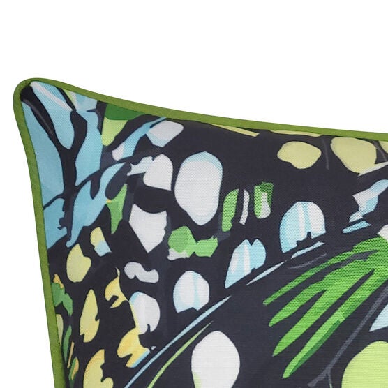 Edie @ Home Indoor/Outdoor Abstract Allover Butterfly Wings Decorative Throw Pillow 20X20, Black Magenta Multi, , alternate image number null