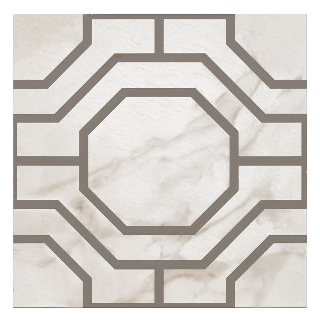 Retro 12x12 Self Adhesive Vinyl Floor Tile - Octagon - 20 Tiles/20 sq. ft., CHARCOAL, hi-res image number null