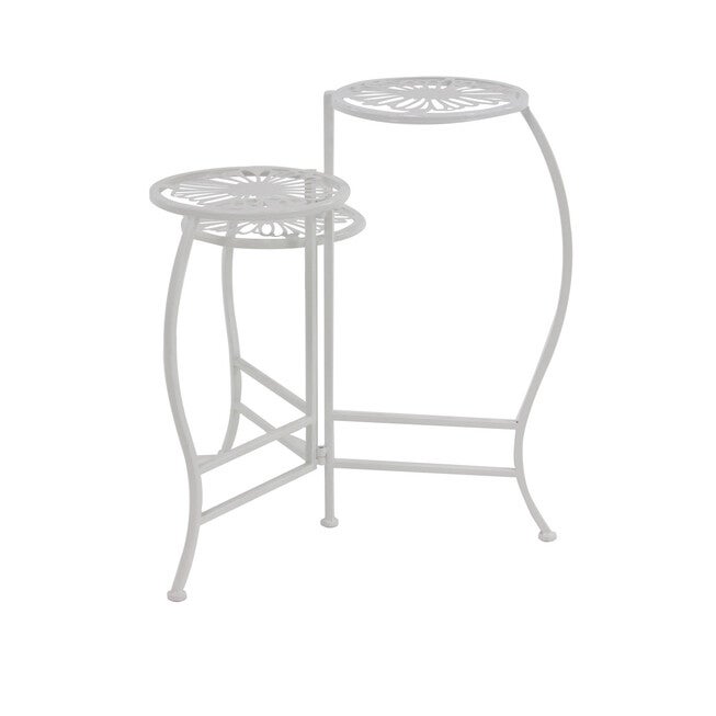 Set Of 3 White Metal Traditional Plantstand, , alternate image number 2