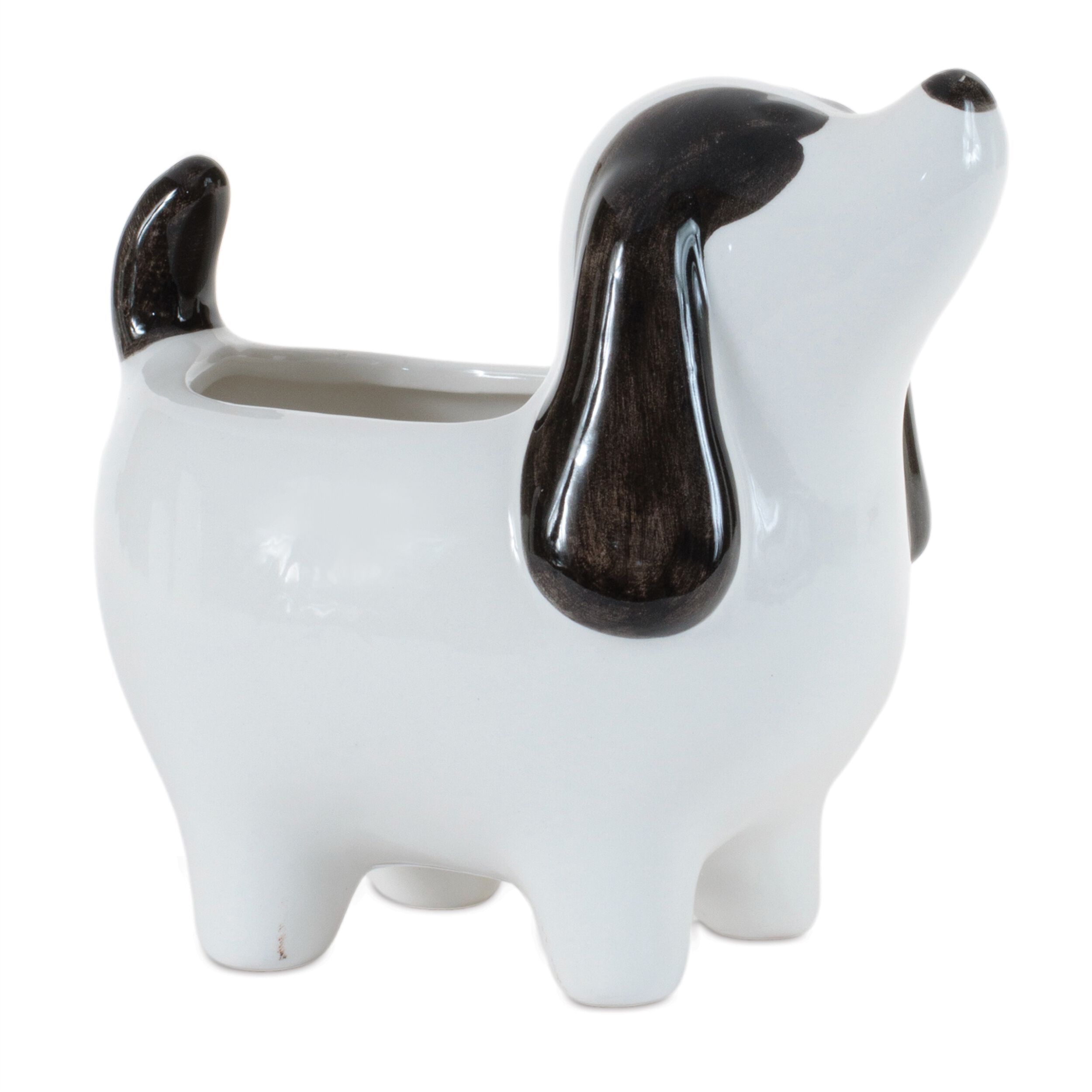 Puppy Dog Planter Set of 4, WHITE BLACK, hi-res image number 0