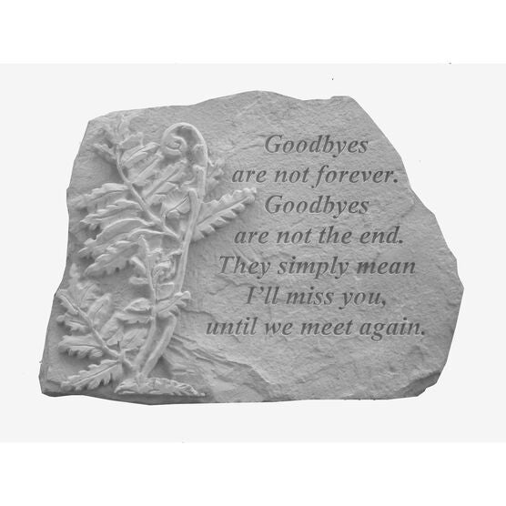 Goodbyes Are Not Forever Garden Memorial Accent Stone, GREY, hi-res image number null