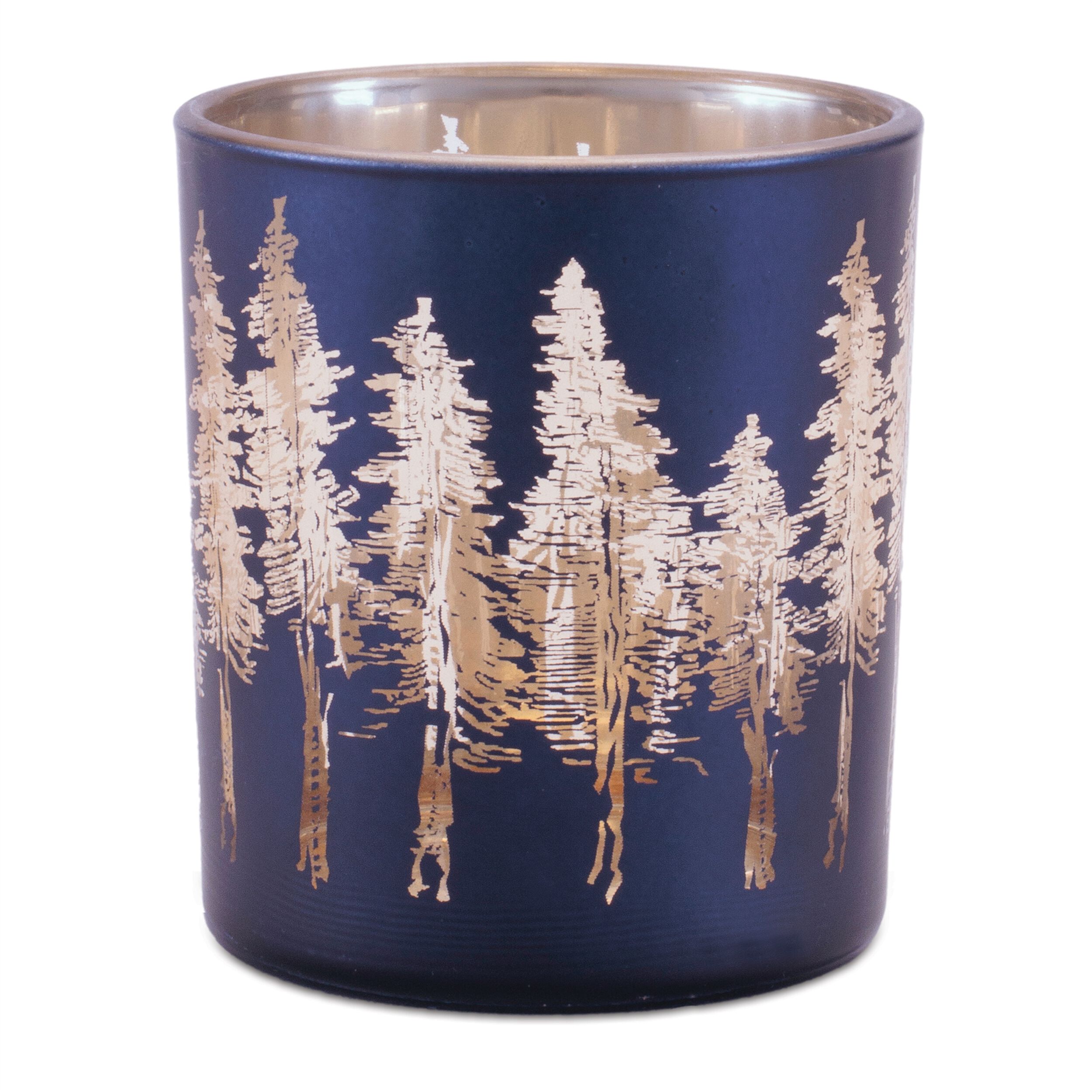 Pine Tree Print Votive Holder (Set of 3), BLUE GOLD, alternate image number 5