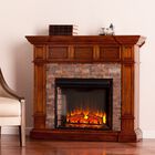 Merrimack Simulated Stone Convertible Electric Fireplace, OAK, hi-res image number 0