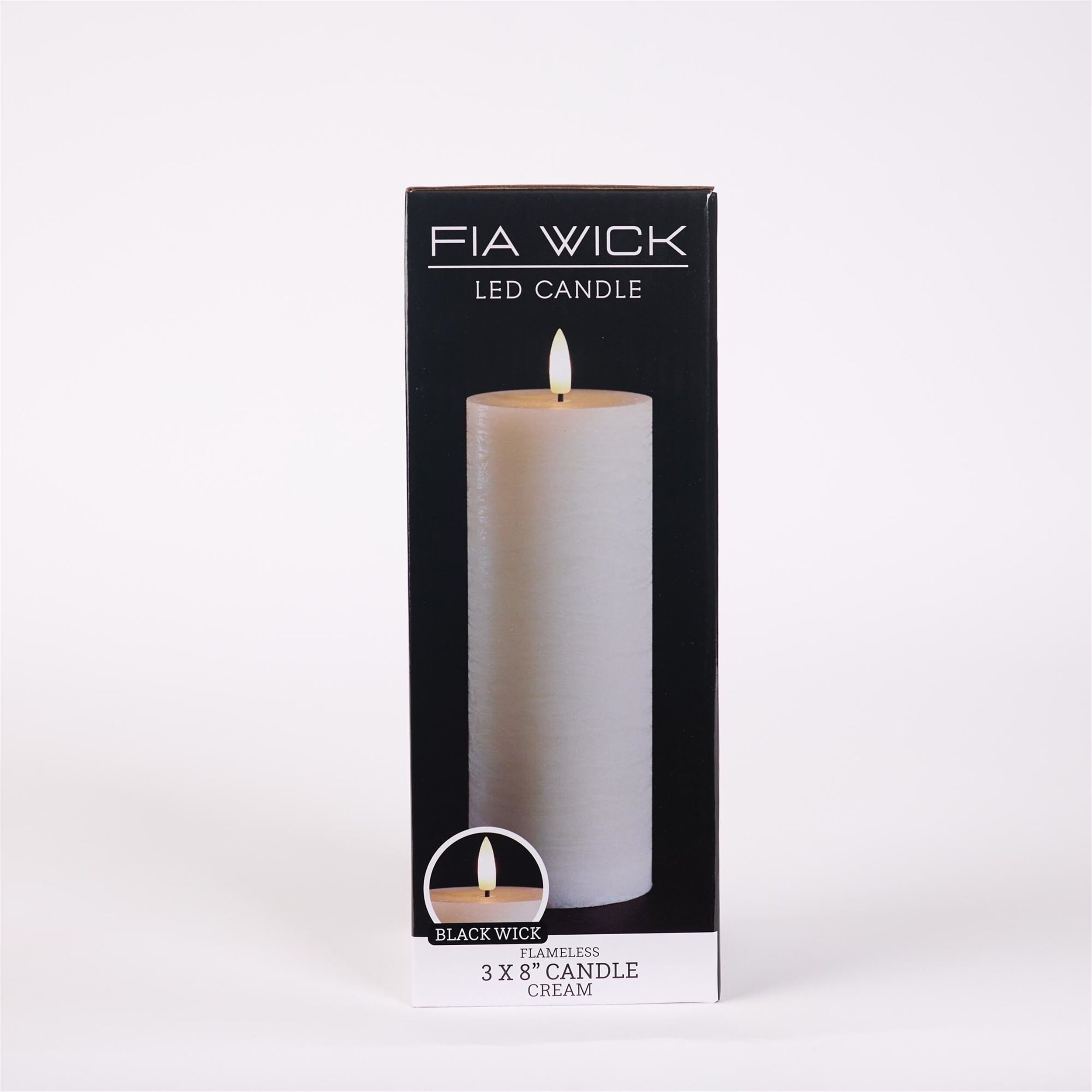 FIA Wick Ivory Pillar Candle Set of 2, BEIGE, alternate image number 1