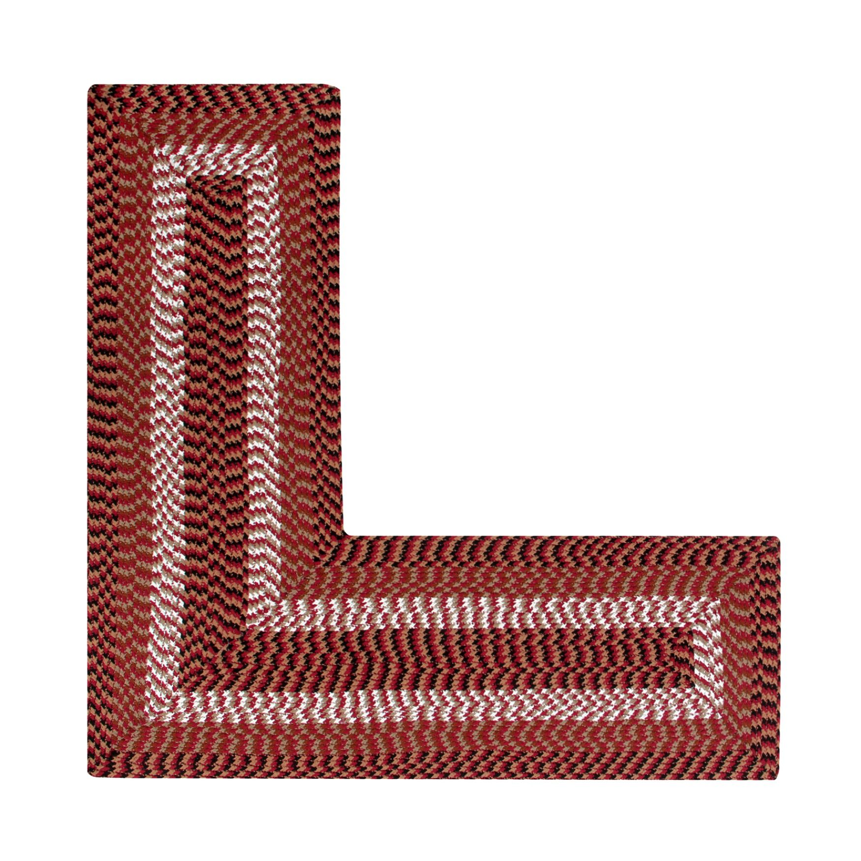 Alpine Braid Collection Reversible Indoor Area in Vibrant Colors, 24 inches" x 68 inches" x 68 inches" L-Shape , BURGUNDY STRIPE, hi-res image number 0