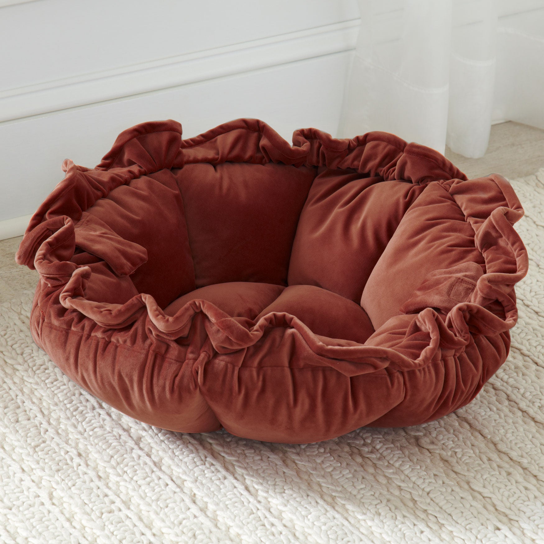Velvet Cupcake Pet Bed, TERRACOTTA, hi-res image number 0