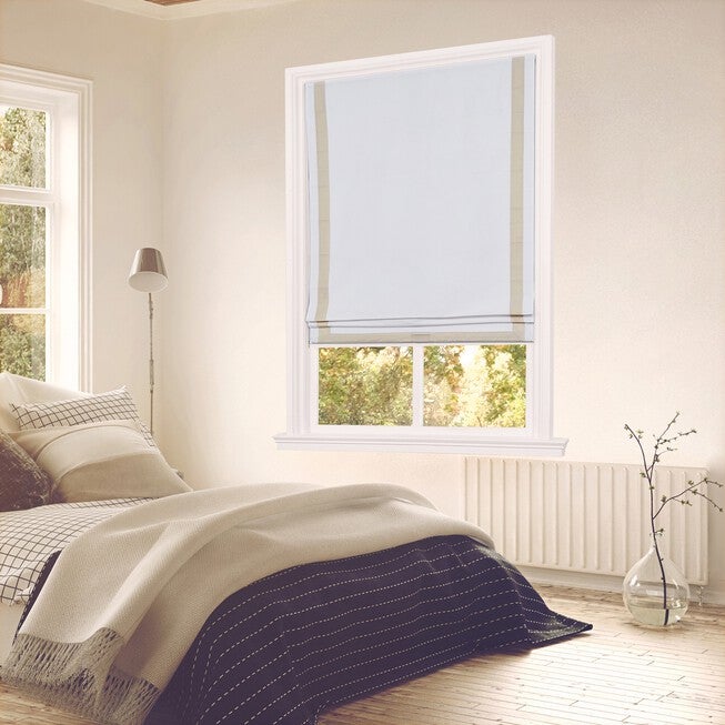Cordless Inset Border Flat Roman Shade, , on-hover image number 1