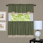Darcy Window Curtain Tier and Valance Set, GREEN CAMEL, hi-res image number 0
