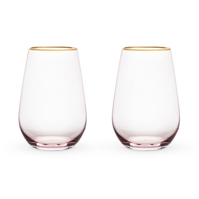 Rose Crystal Stemless Wine Glass Set, , alternate image number 3