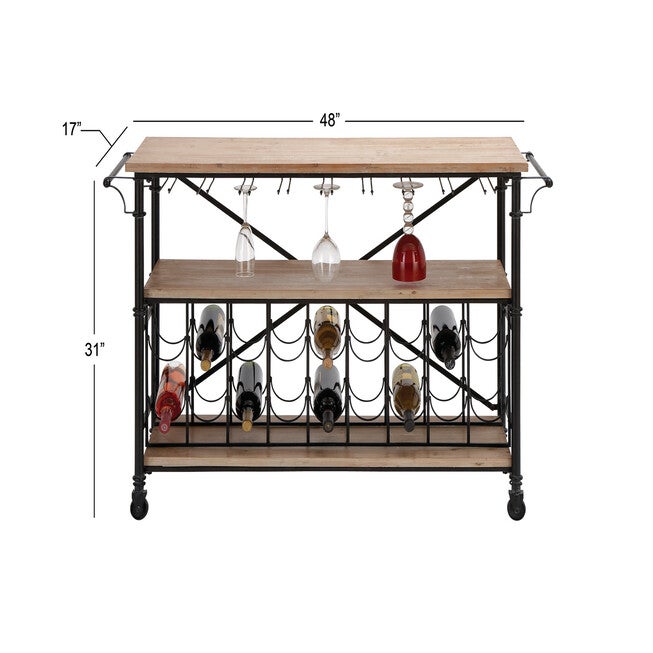 Natural Brown Industrial Metal Wine Storage, 31 x 48, , alternate image number 4