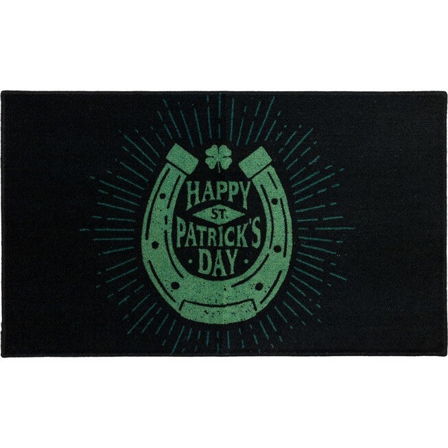 Irish Horseshoe Black Kitchen Rug, BLACK, hi-res image number null