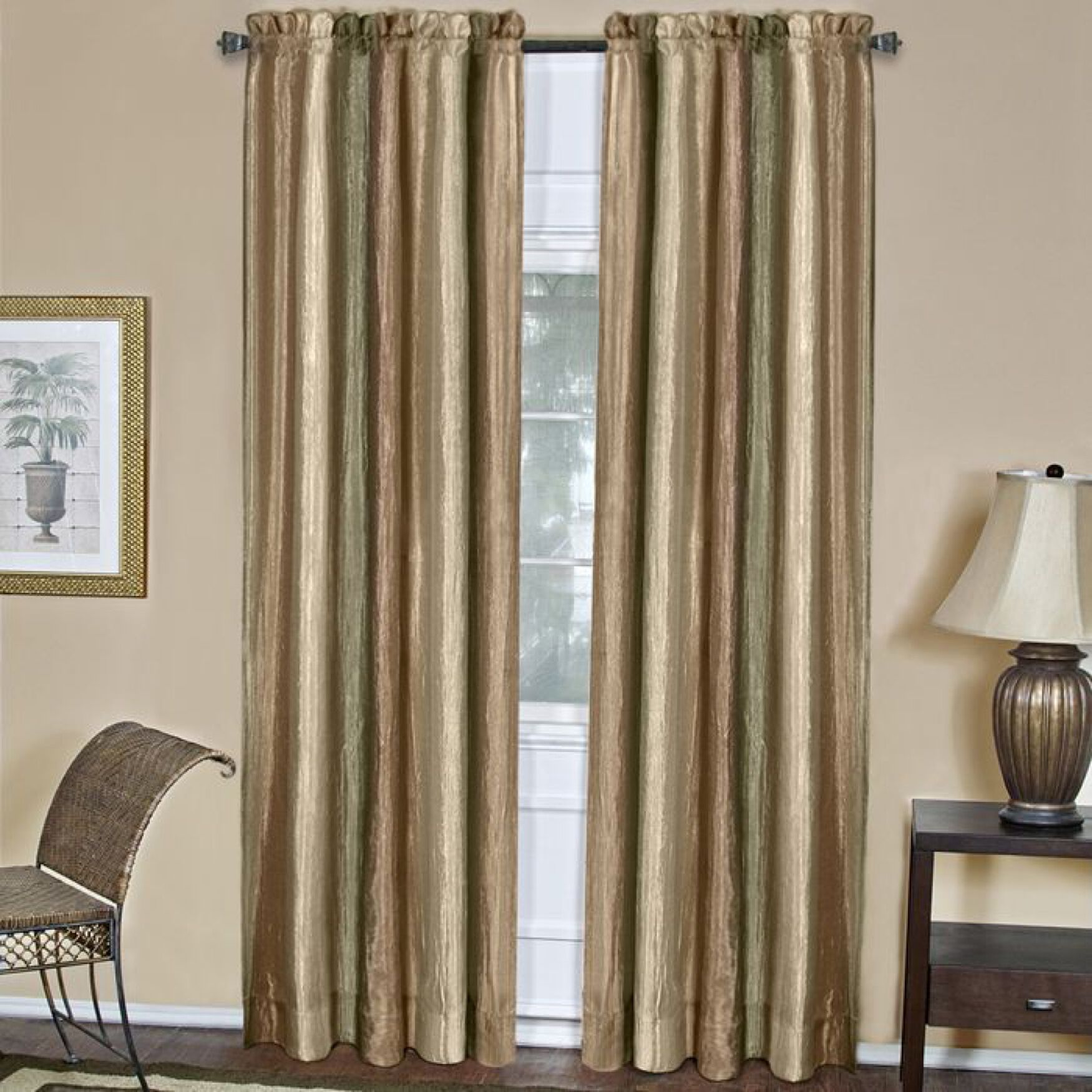 Ombre Window Curtain Panel, EARTH, hi-res image number 0