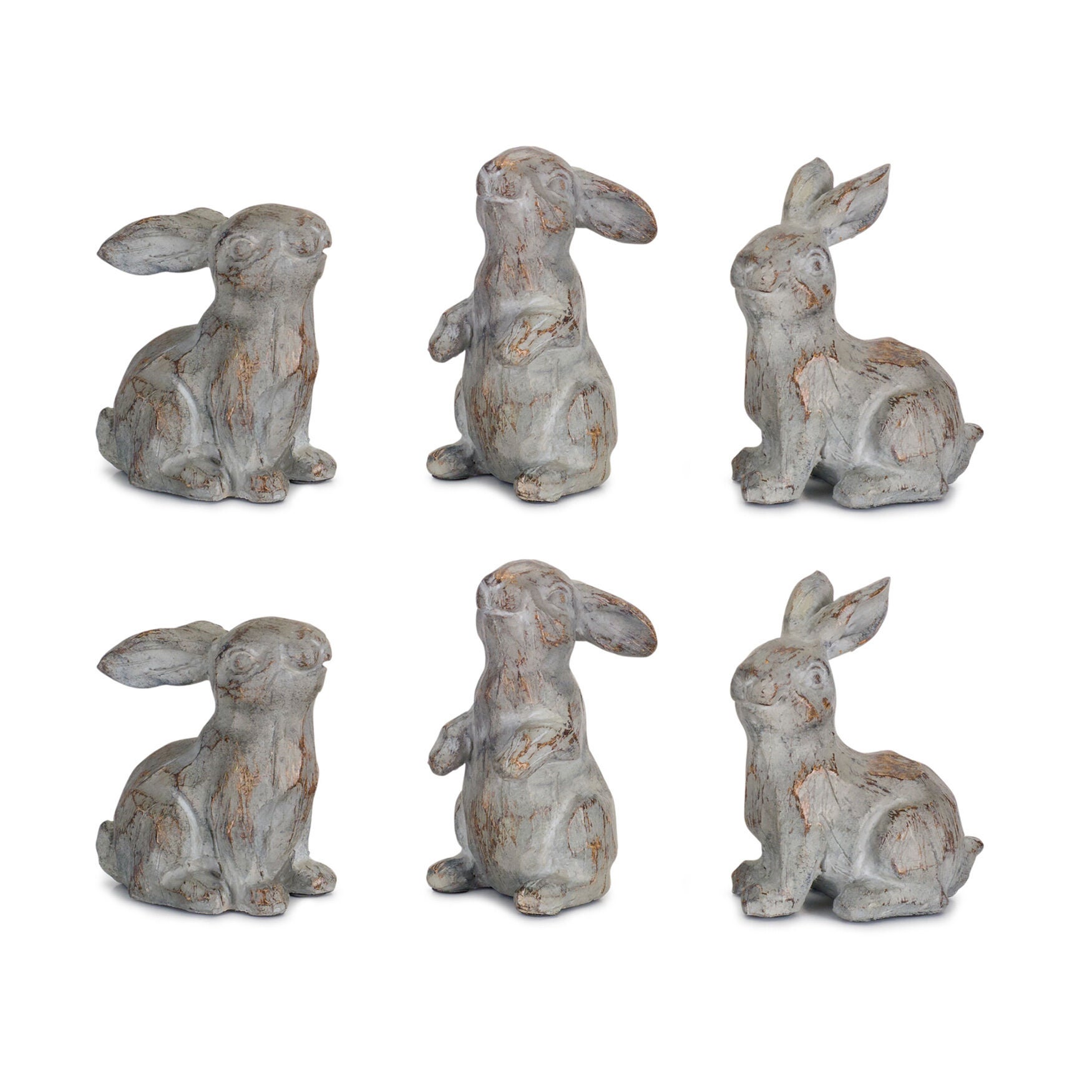 Washed Stone Garden Rabbit Figurine (Set Of 6), , alternate image number 2