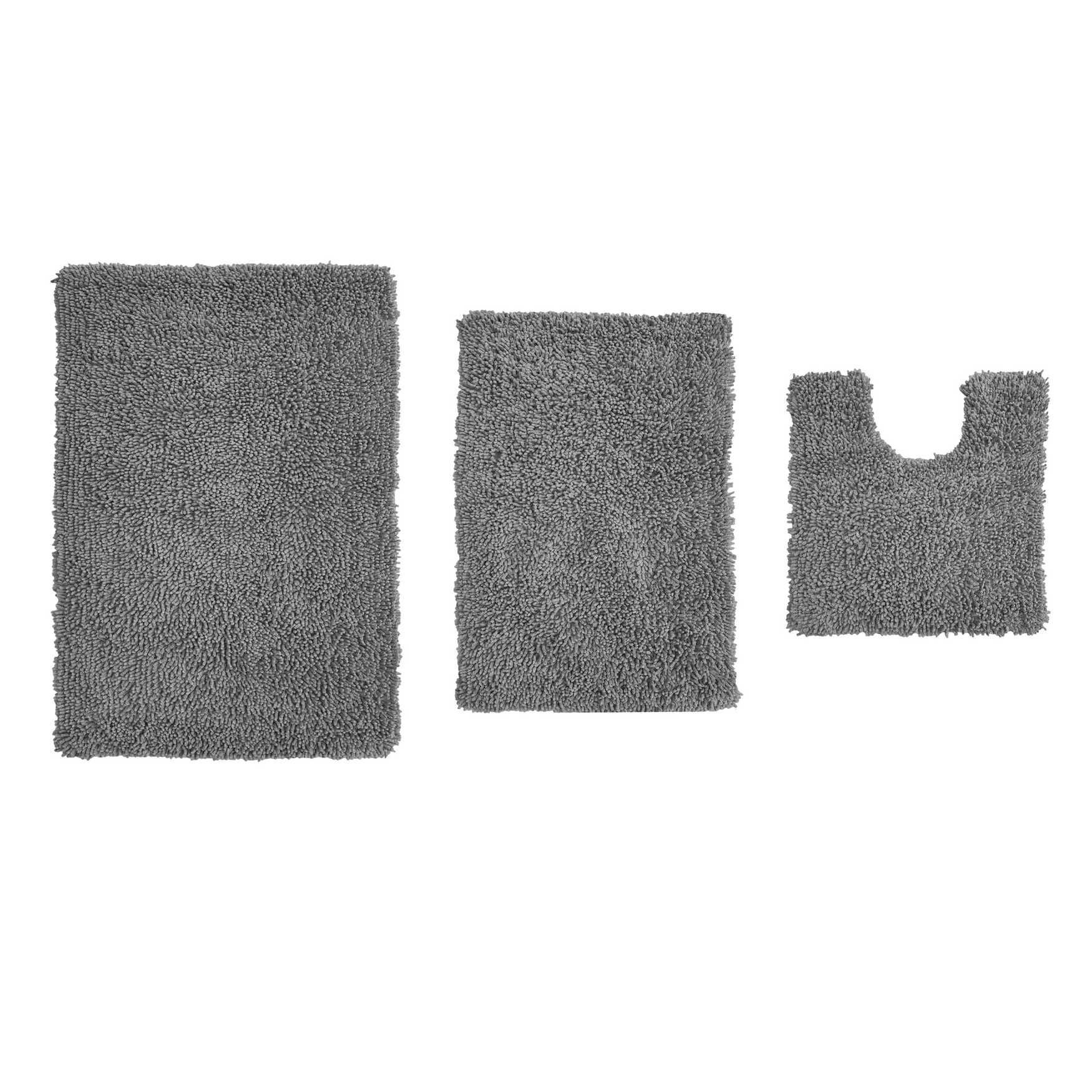 Fantasia 3 Piece Set Bath Rug Collection, GREY, hi-res image number 0