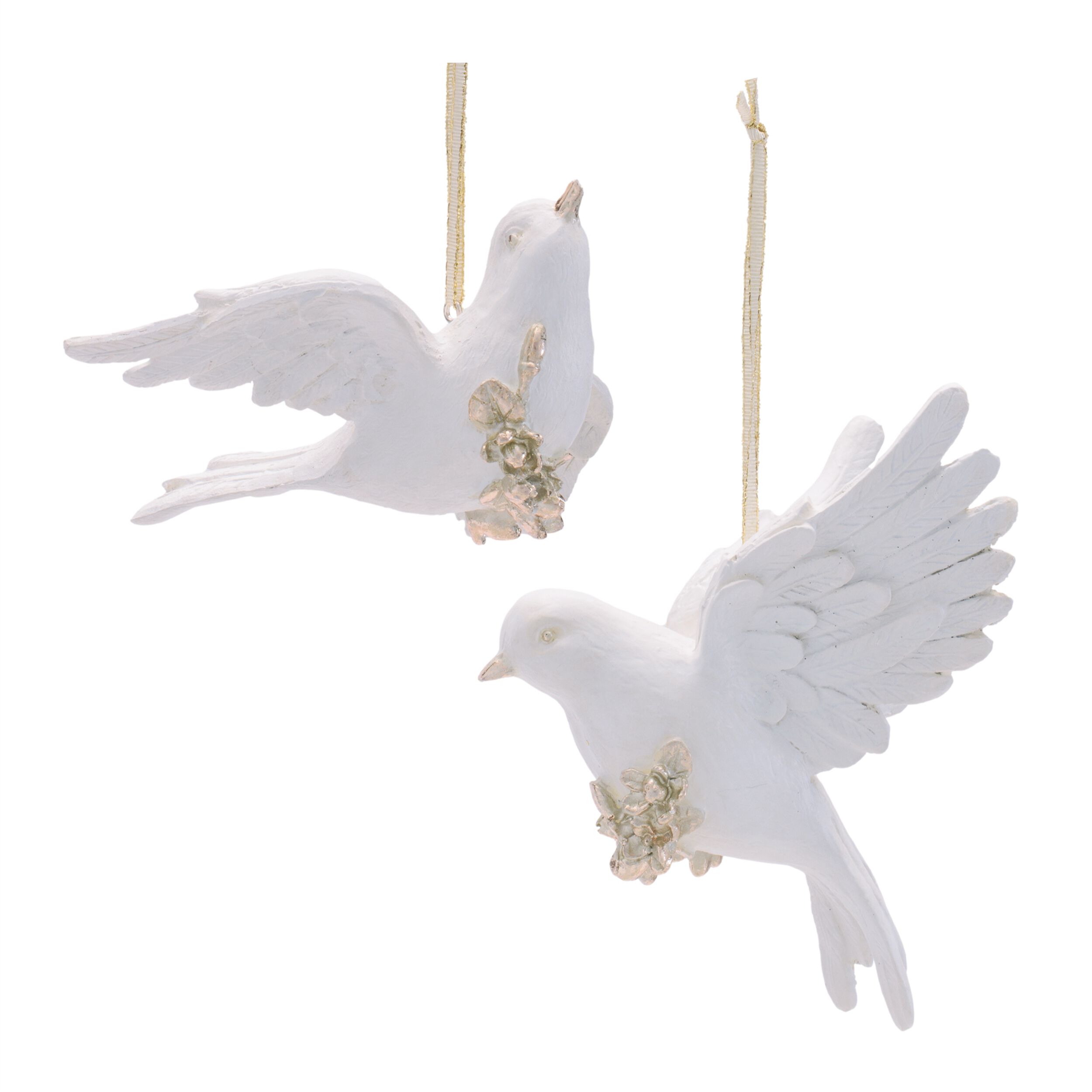 Dove Ornament  (Set of 4), WHITE, hi-res image number 0