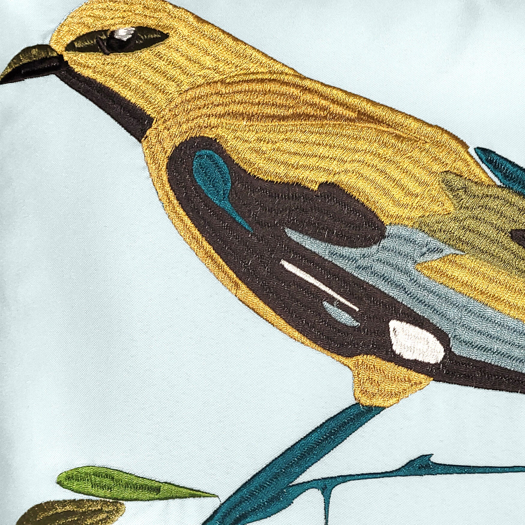 Indoor/Outdoor Bold Embroidered Bird Decorative Throw Pillow 18X18, Leaf Multi, , alternate image number 4