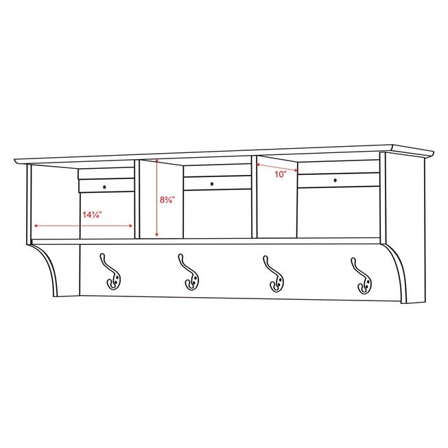 48 inches Wide Hanging Entryway Shelf Drifted Gray, , alternate image number 4