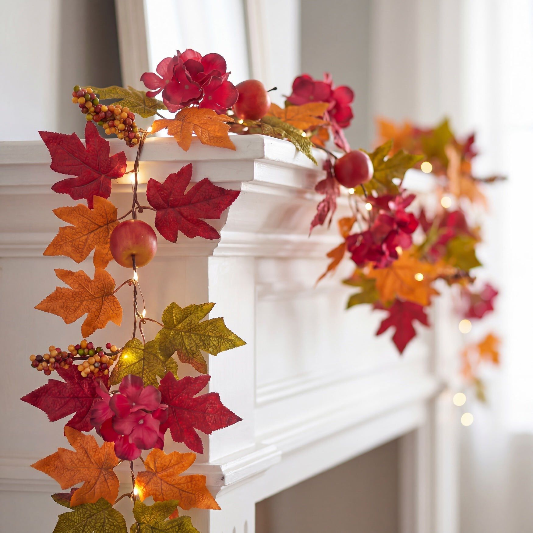 6 Ft. Pre-Lit Harvest Apple Garland, HARVEST APPLE, hi-res image number 0