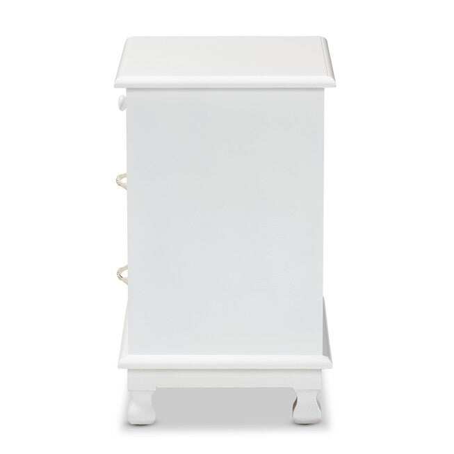 Layton Classic And Traditional White Finished Wood 3-Drawer Nightstand, , alternate image number null
