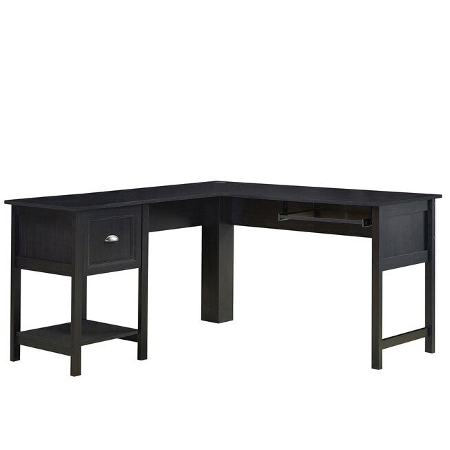 Saint Birch Ansel 56 Inches L-Desk With Keyborad Pullout Tray Writing Desk, ESPRESSO, hi-res image number 0