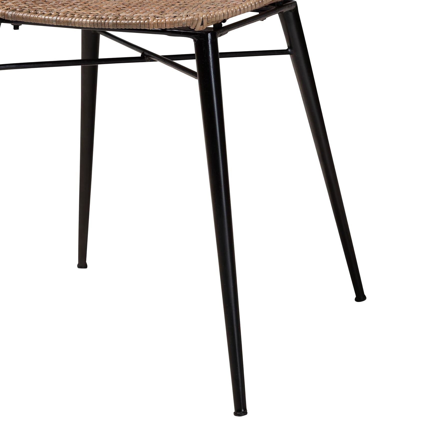 Sabelle Japandi Greywashed Rattan and Black Metal 2-Piece Dining Chair Set, , alternate image number 10