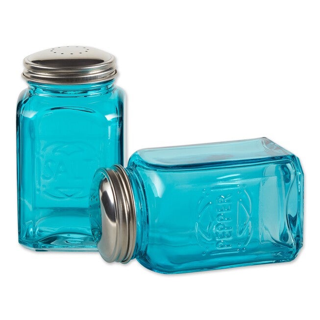 Retro Glass Salt & Pepper Set - Turquoise, , alternate image number 2