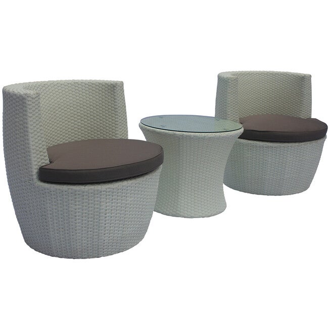 Flori 3 Pieces Non-Swivel Bistro Set with Cushions, , alternate image number 4