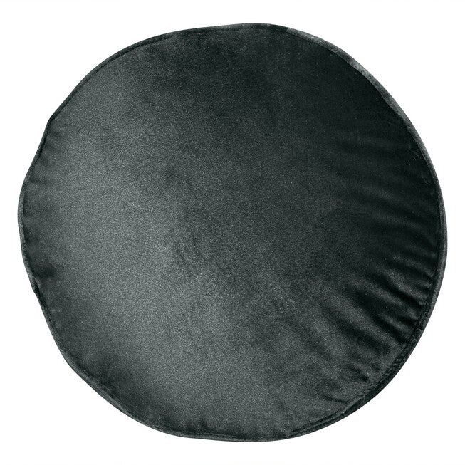 Panne Velvet Round Decorative Pillow , BLACK, hi-res image number 0