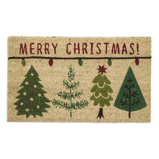 Merry Christmas Trees Doormat, BEIGE, hi-res image number null