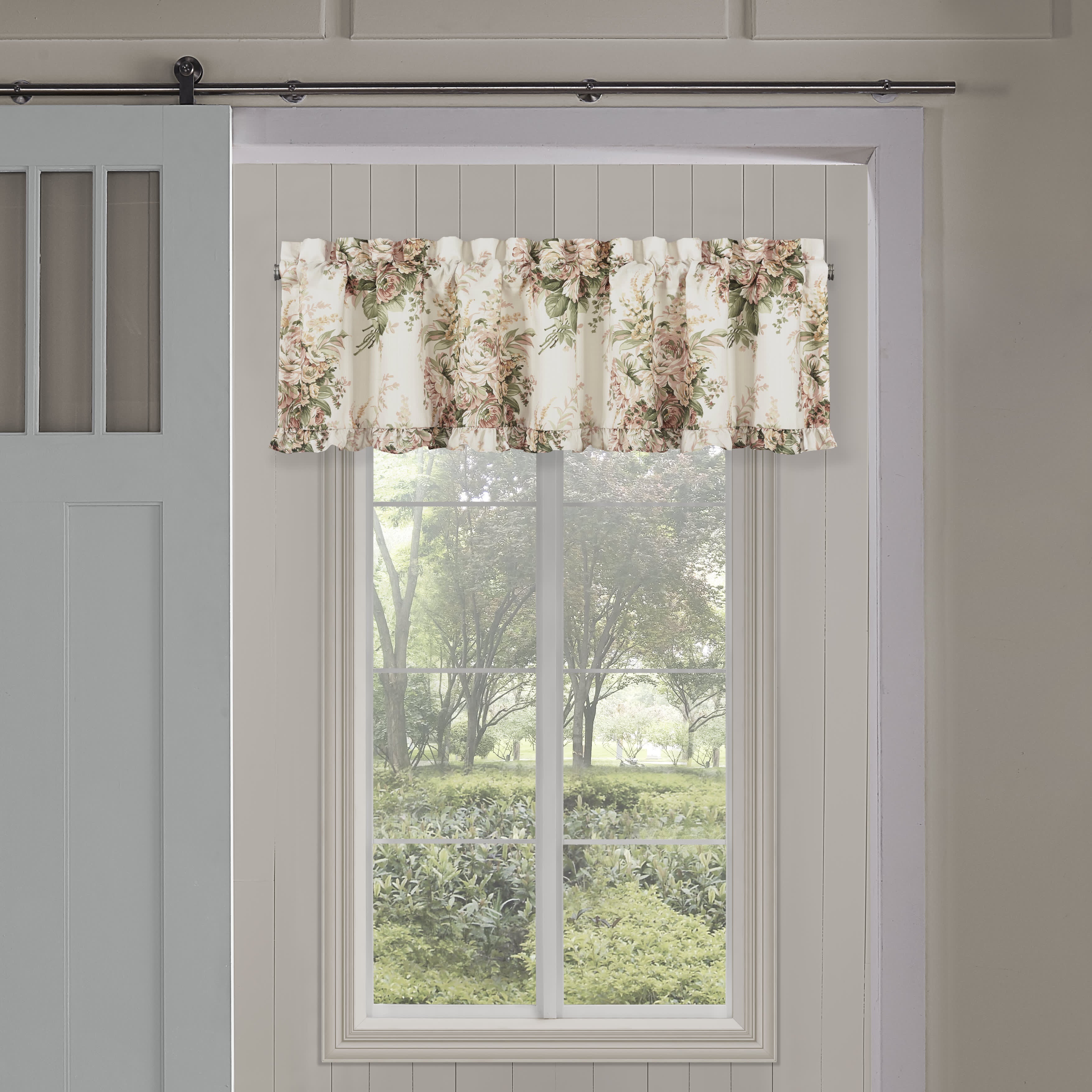 Estelle Coral Window Straight Valance, CORAL, hi-res image number 0