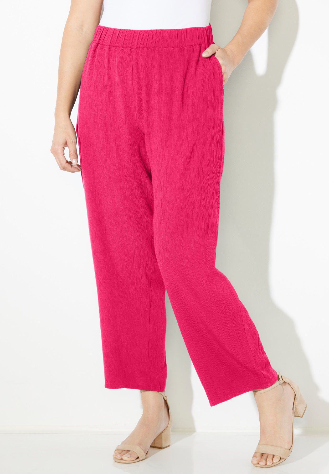 Gauze Ankle Pant, PINK BURST, hi-res image number 0