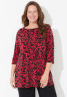 AnyWear Tunic, RED BLACK FLORAL, hi-res image number 0