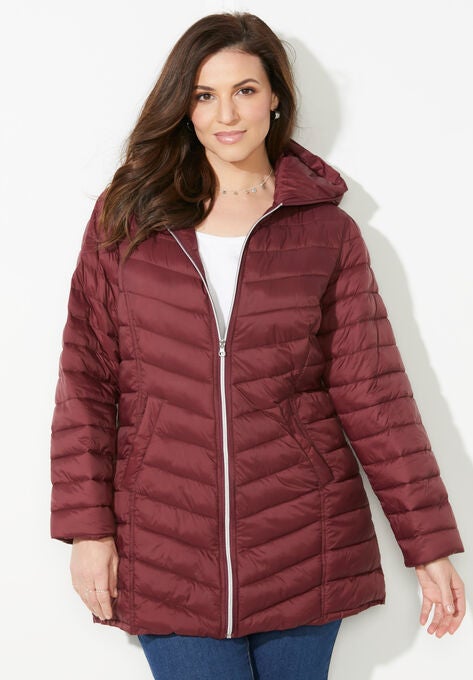 Packable Puffer Coat, MIDNIGHT BERRY, hi-res image number null