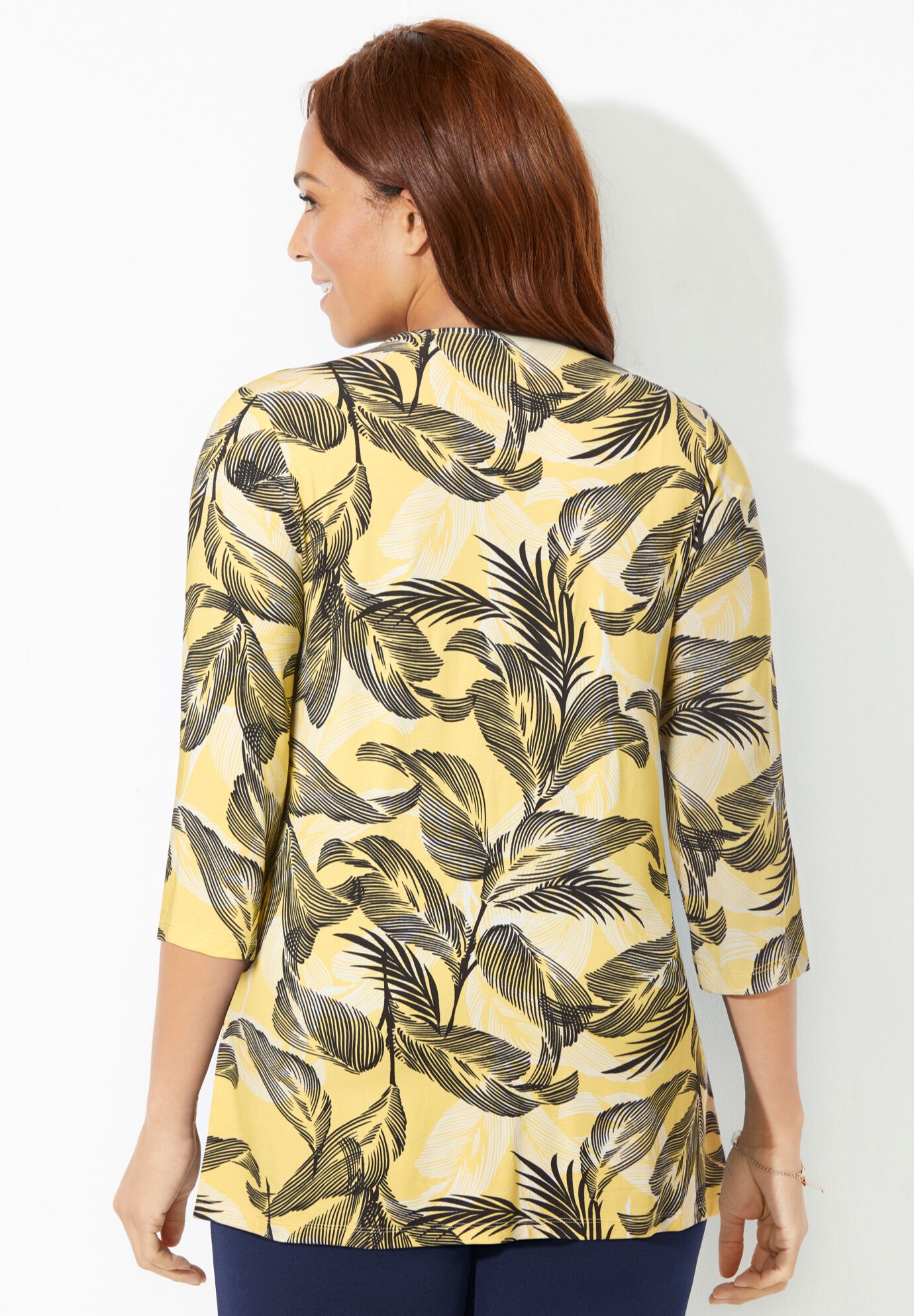 Cardigan and Tank One Piece Top, CANARY LEAF, on-hover image number 1