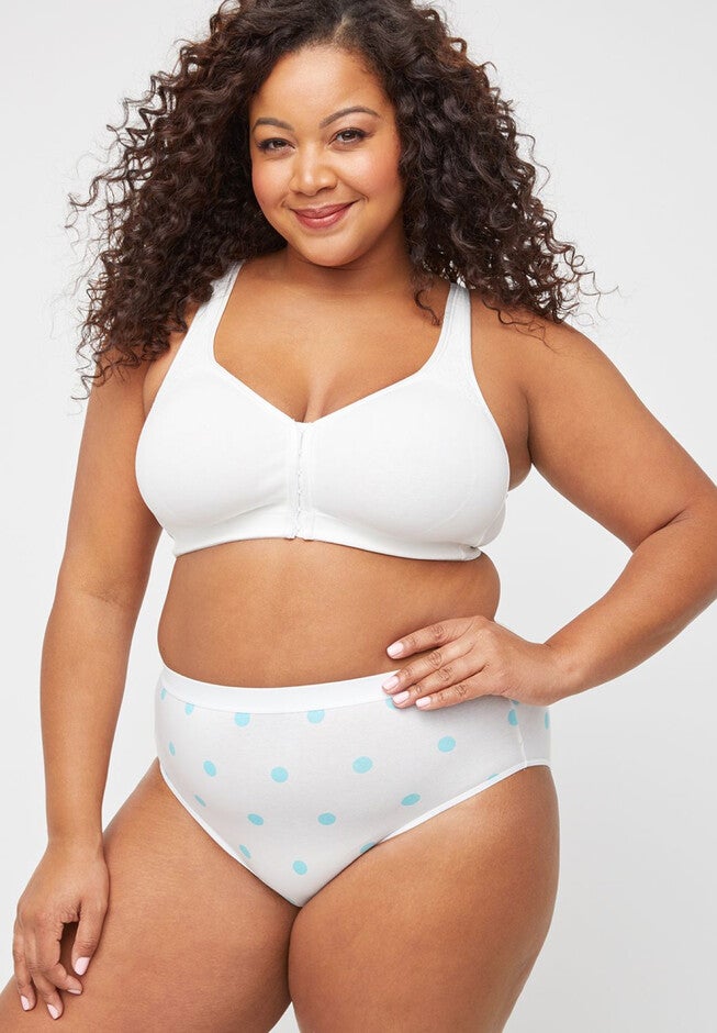 Cotton Full Brief Panty, BLUE LARGE DOTS WHITE, hi-res image number null
