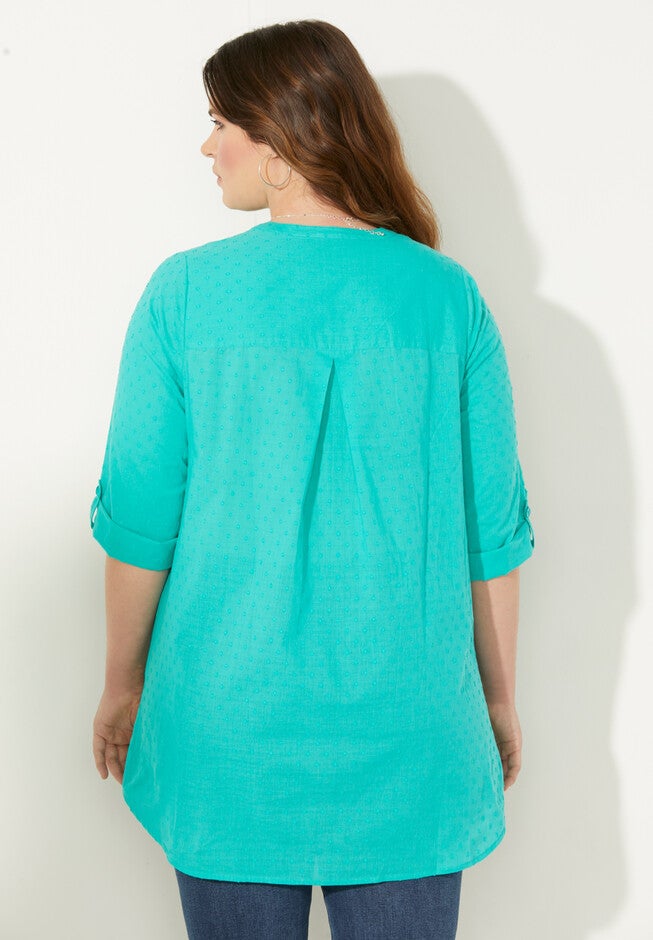 Swiss Dot Pintuck Blouse, , on-hover image number null