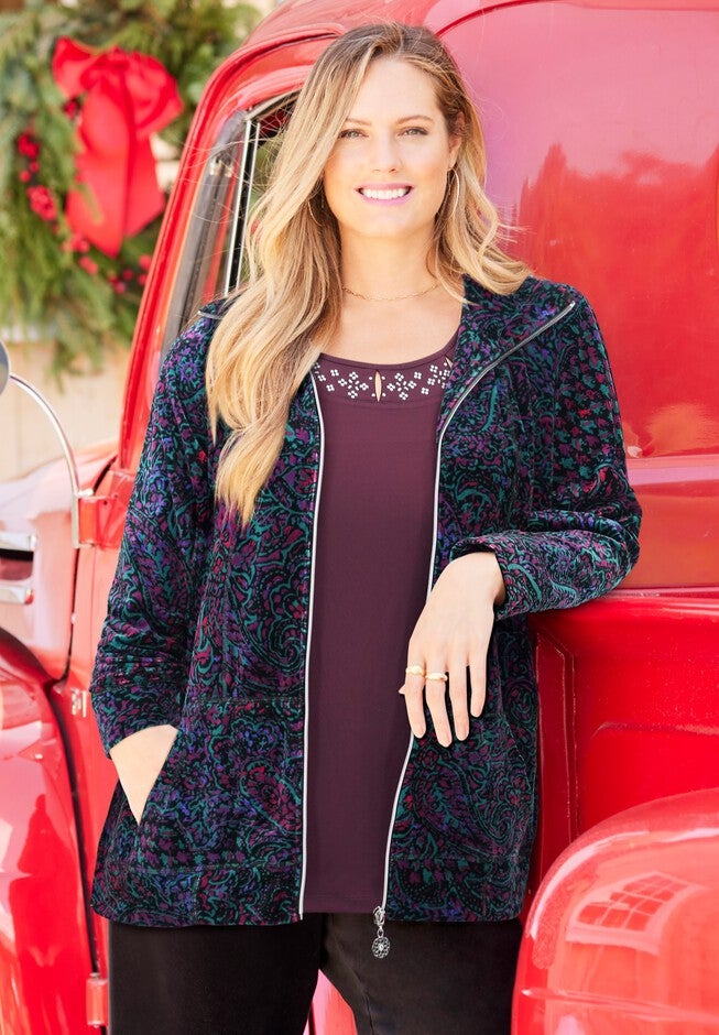 Cozy Velour Jacket, , alternate image number 4