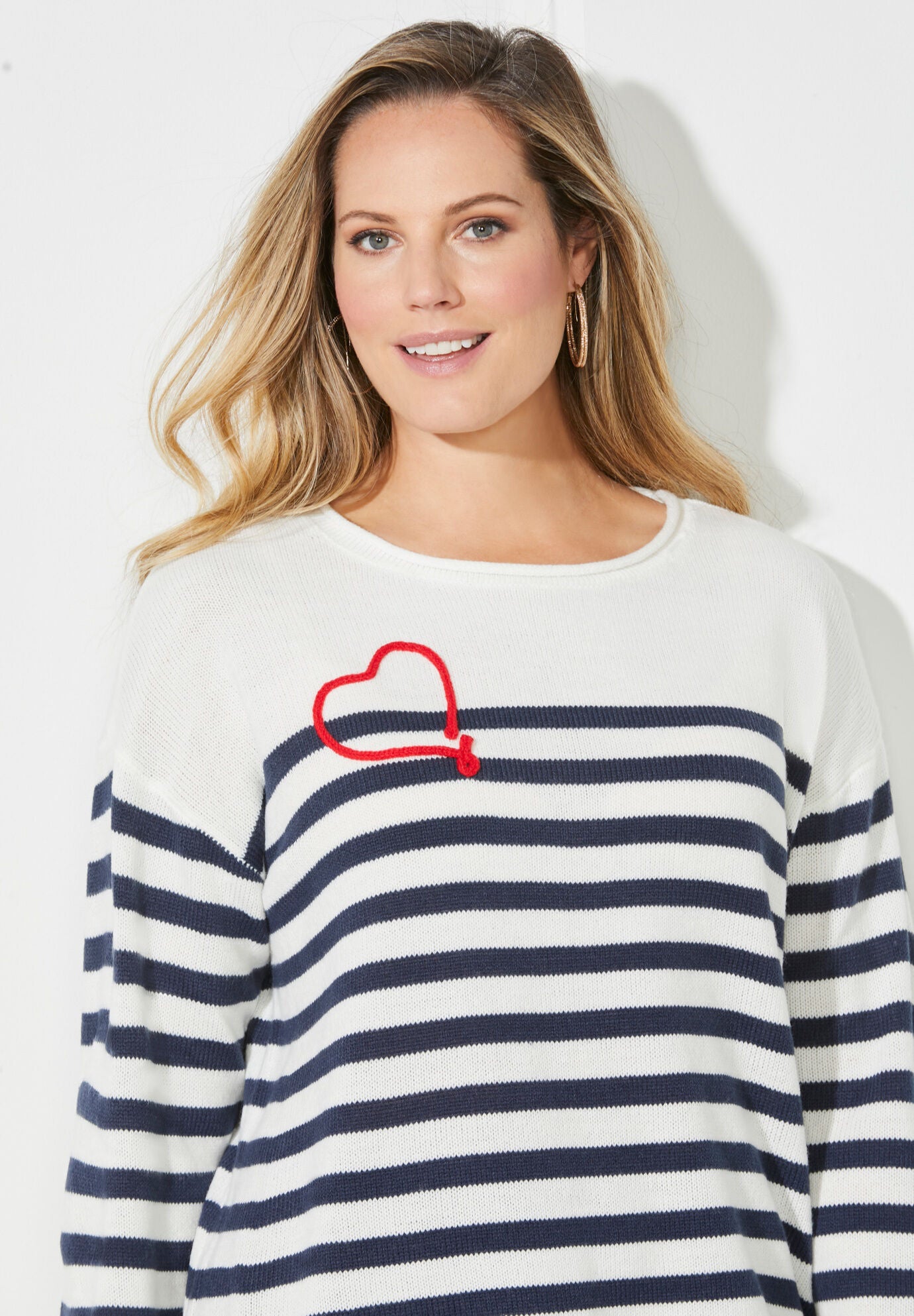 Liz&Me&reg; Heart & Soul Stripe Sweater, , alternate image number 2