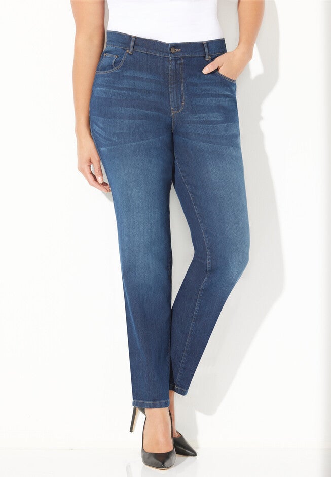 Right Fit® Moderately Curvy Modern Slim Leg Jean, BOMBAY WASH, hi-res image number null