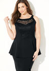 Curvy Collection Lace Peplum Tank, , alternate image number null